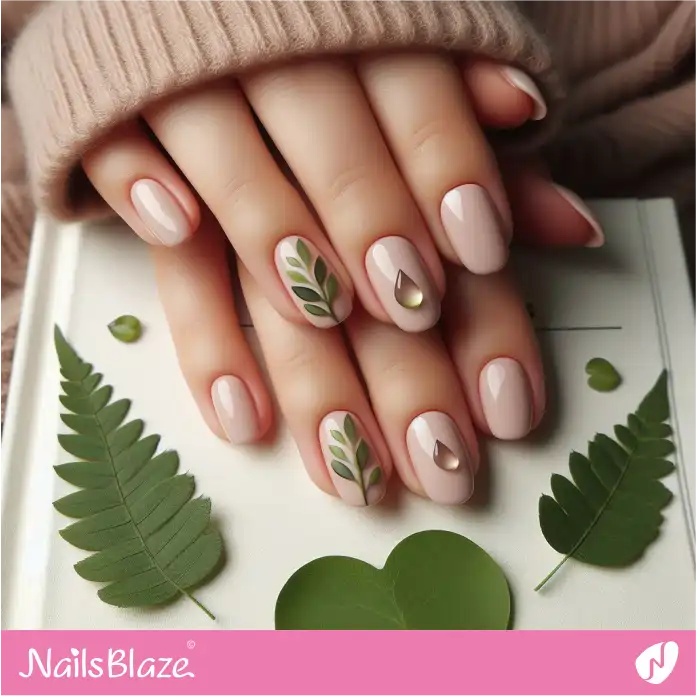 Leaves and Drips Nail Design | Love the Forest Nails - NB3025